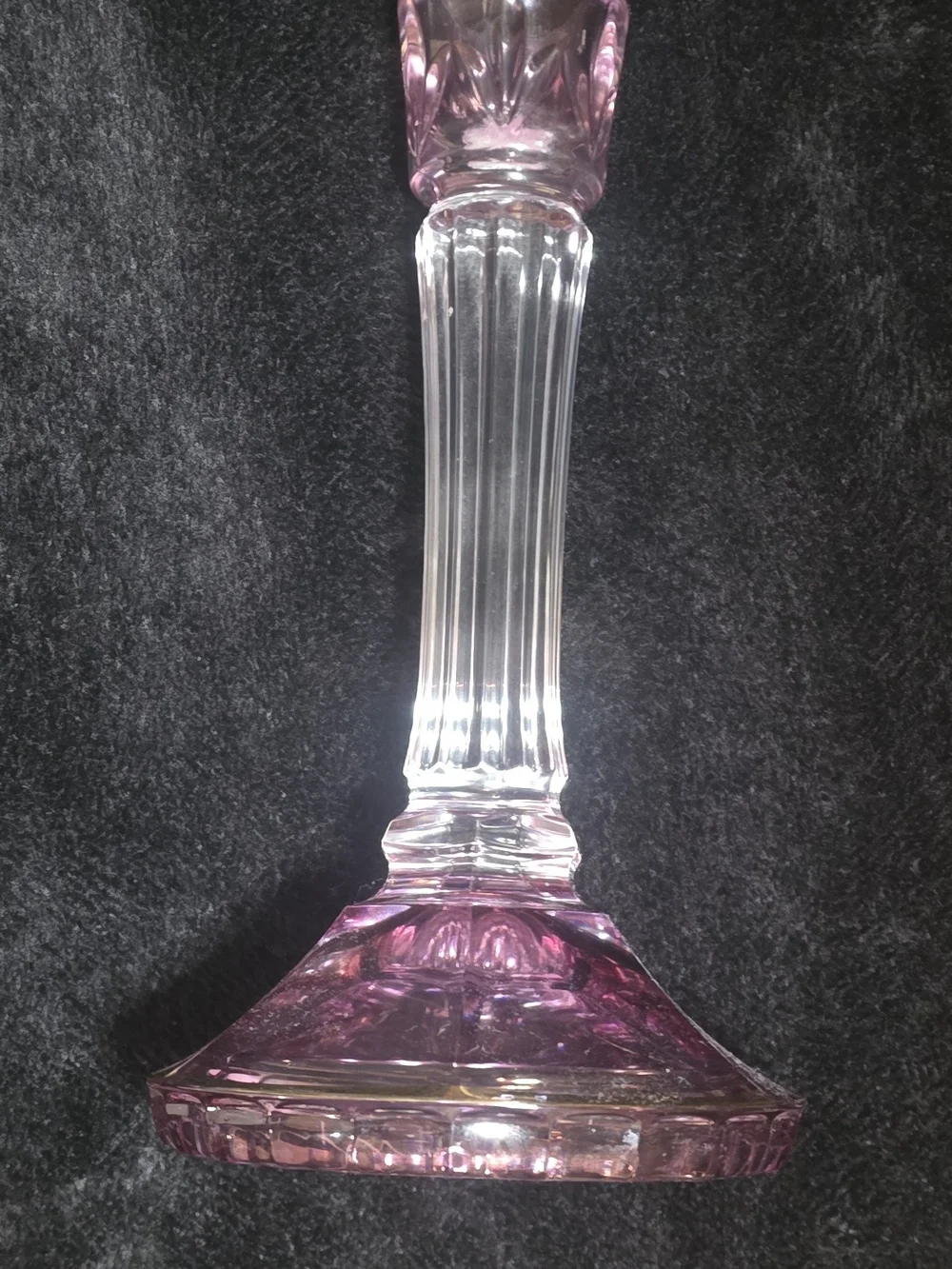VTG SC Line Lead Crystal Candlestick Gold Trim